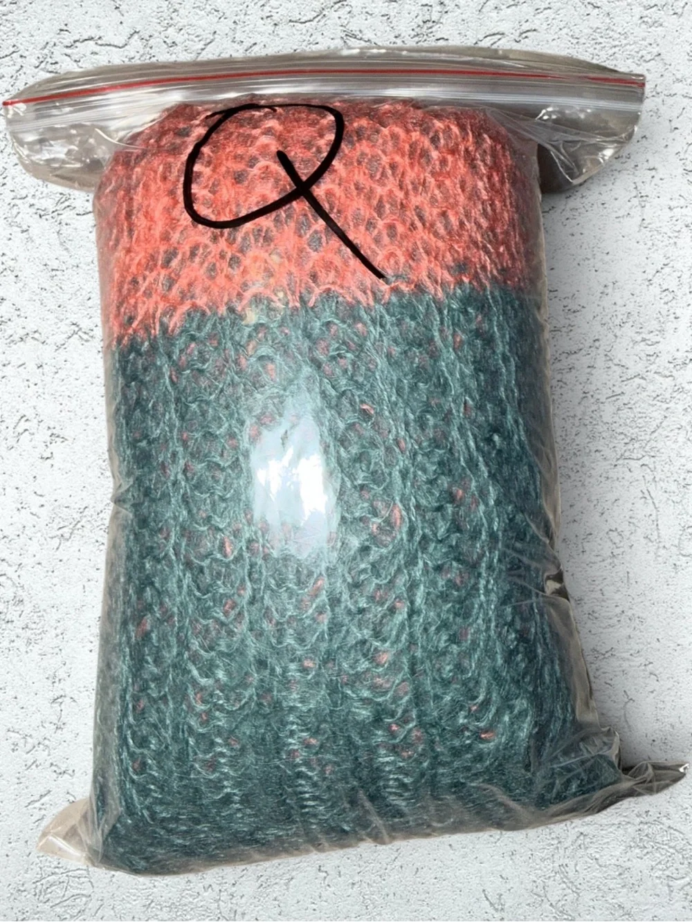 🌻Cozy Knit Infinity Scarf in Coral, Teal & Gray